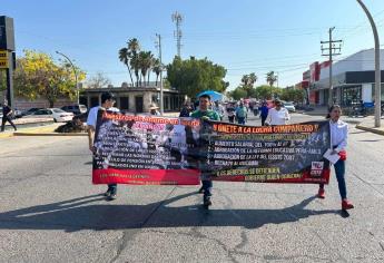 Maestros marchan en Los Mochis, exigen se rezonificación salarial y mejoras al ISSSTE