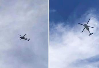 Helicóptero de la Marina realiza sobrevuelos en zonas de Culiacán