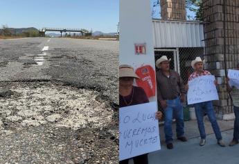 Protestan por baches mortales en la Carretera México 15 en Ahome