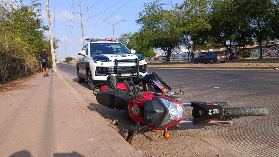Motociclista resulta un choque en el fraccionamiento San Benito al sur de Culiacán