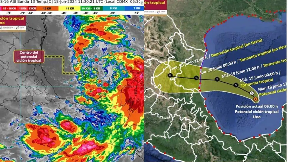 El posible ciclón traerá lluvias al noreste, sureste y centro del país. FOTO: CONAGUA