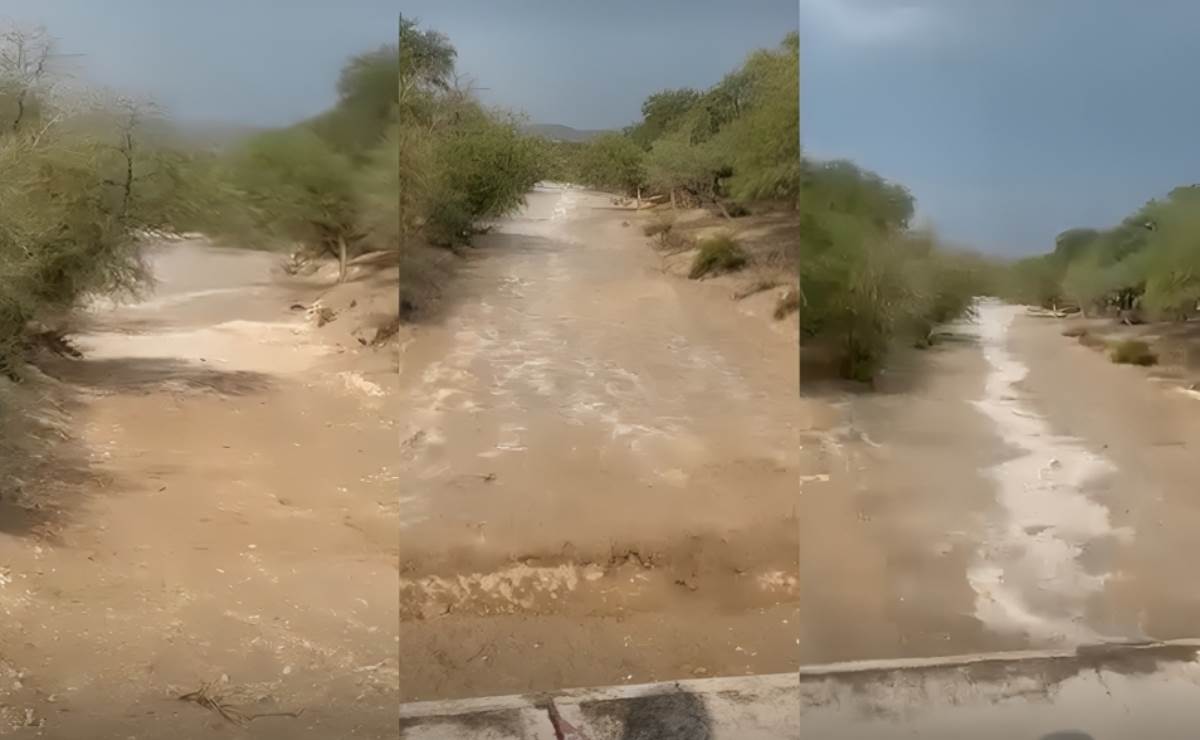 Momento exacto en que el agua vuelve a su cauce en este río que estaba completamente seco | VIDEO