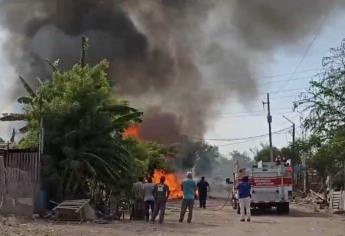 Fuego arrasa con negocio de tarimas y dos humildes casas en Los Mochis