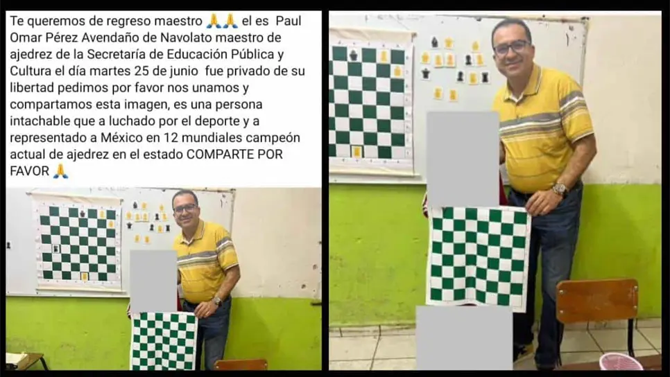 Liberan a profesor de ajedrez «levantado» en Navolato