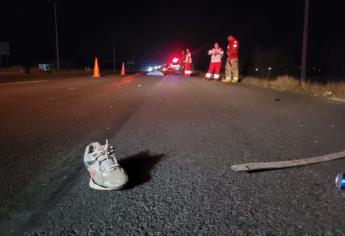 Peatón muere arrollado sobre la carretera México 15 en Ahome