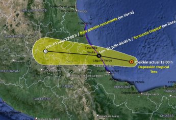 Se forma la depresión tropical Tres en costas de Veracruz; afectará estos estados