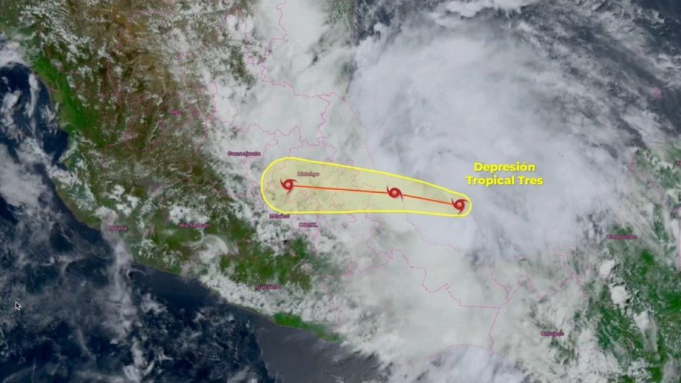 Formación de la depresión tropical Tres frente a Veracruz provocará lluvias en Sinaloa
