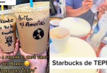 Comerciante vende café en Tepito, tipo Starbucks y hasta con nombre en el vaso