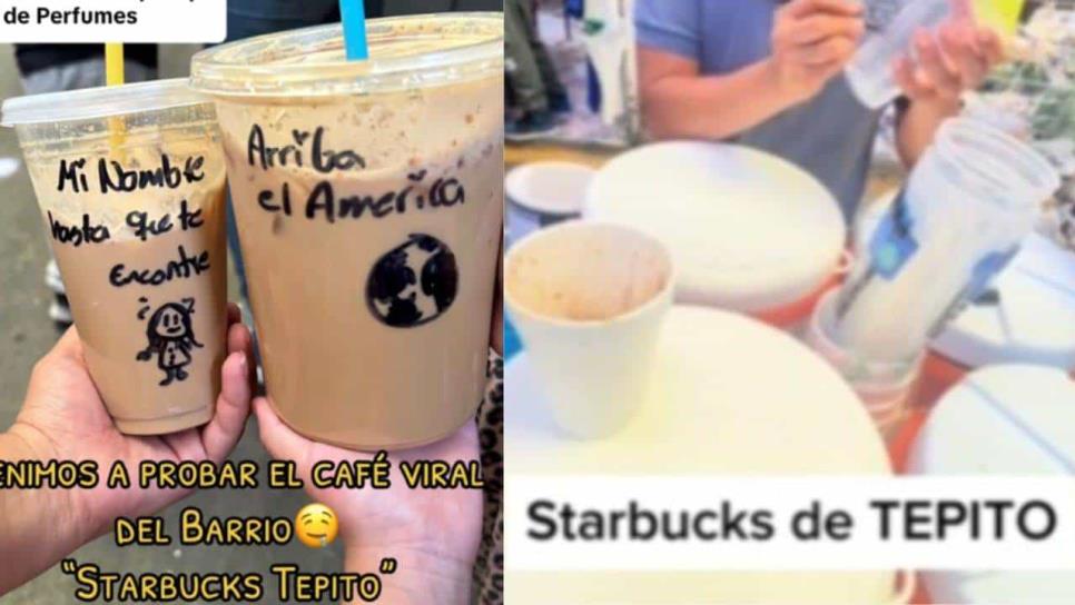 Comerciante vende café en Tepito, tipo Starbucks y hasta con nombre en el vaso