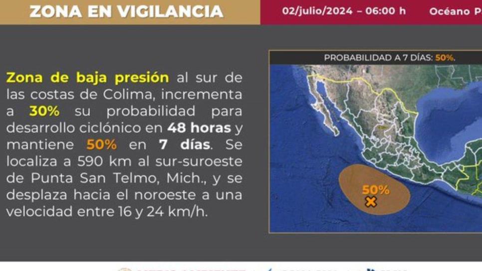 Conagua vigila posible formación de ciclón Aletta en el Pacífico.