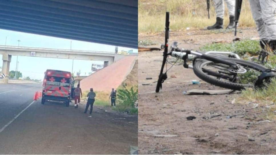 Ciclista sufre graves fracturas tras caer del distribuidor vial El Trébol en Los Mochis