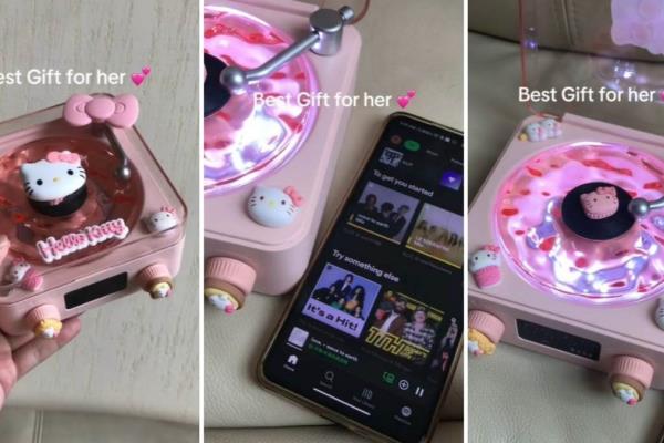 Así es el tocadiscos de Hello Kitty y que funciona con Spotify