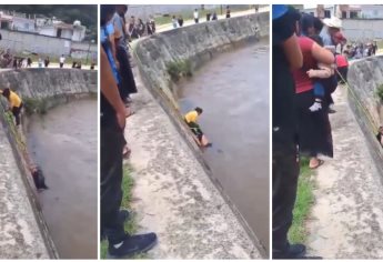 Madre rescata a su hijo de ahogarse en un río en Chiapas