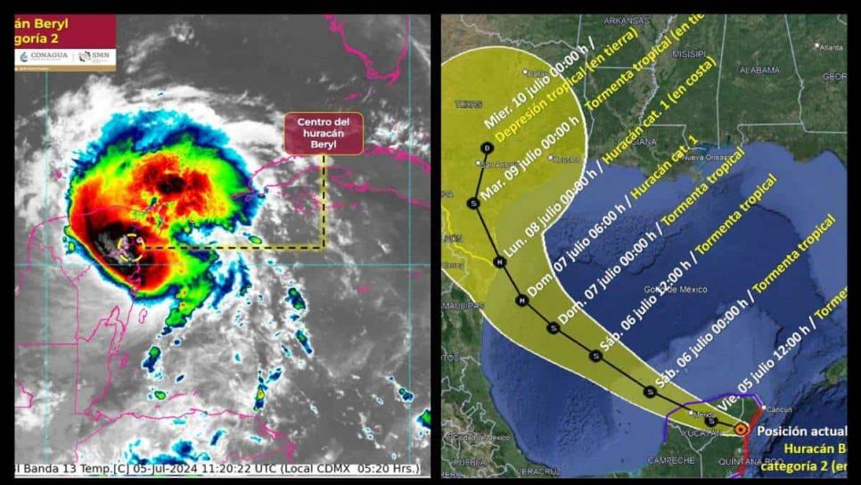 Huracán «Beryl» toca tierra en Tulum y se dirige a Yucatán