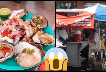 Esta carreta de mariscos de Mazatlán ofrece tostadas de ceviche ¡en 17 pesos!