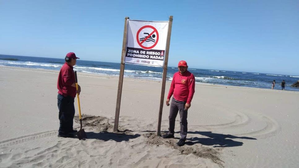 Cierran playas de Guasave por mar de fondo