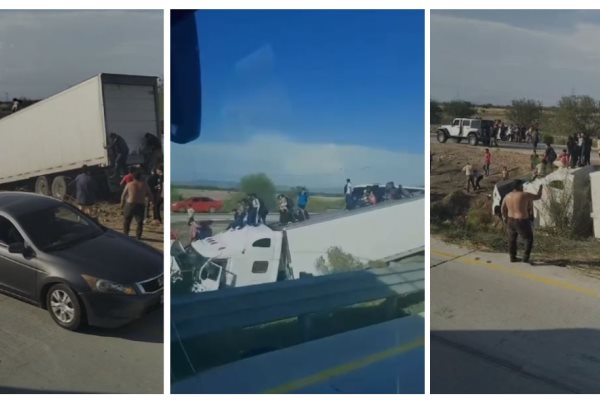 Tráiler que transportaba indocumentados hacia Estados Unidos se accidenta en Sonora
