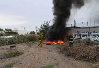 Fuerte incendio moviliza a los bomberos en la colonia El Palmito, en Culiacán