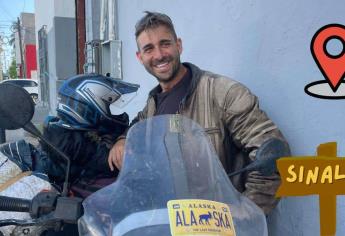 Motociclista español viaja a Argentina y así fue su paso por Sinaloa; va «al fin del mundo»