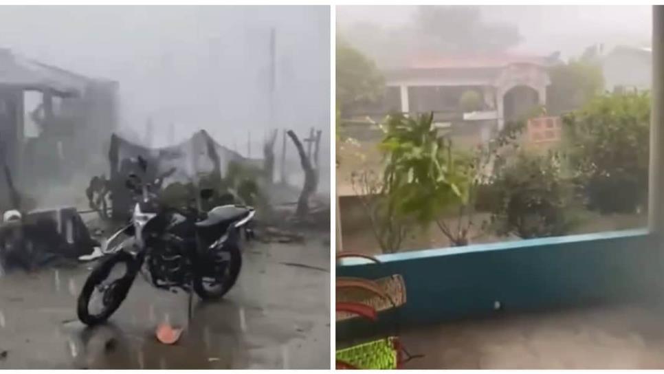 ¡Cae granizo! Fuerte lluvia sorprende a los habitantes de la zona sur de Sinaloa 