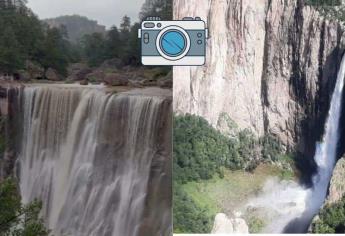 Así lucen las cascadas en la sierra tarahumara con las recientes lluvias