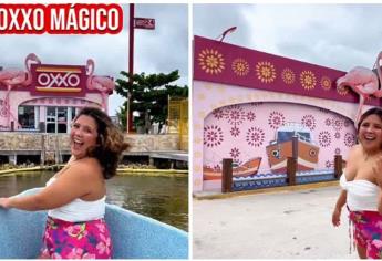 ¿Oxxo mágico en medio del mar? Mujer muestra cómo llegar esta tienda en lancha | VIDEO