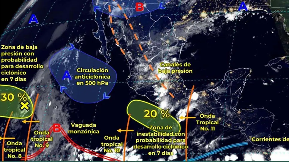 Así la imagen de satélite de la Conagua. FOTO: SMN