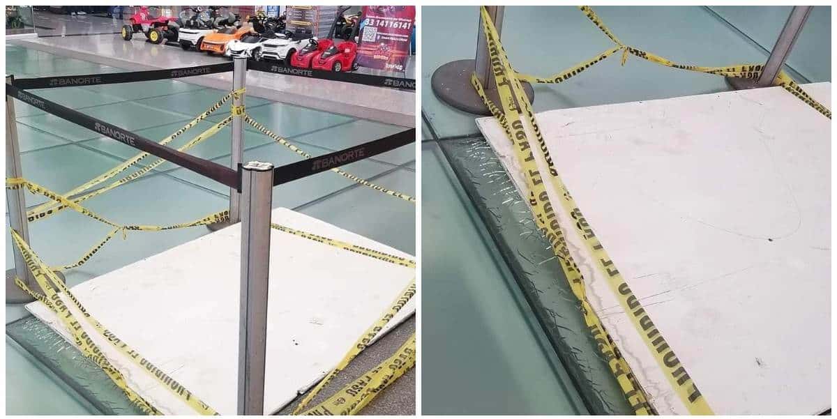 FOTO: Se agrieta el piso en plaza.