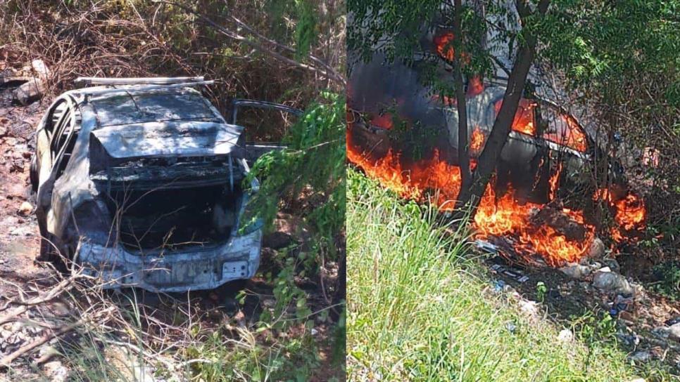 Vehículo cae a barranco y se prende en llamas en Mazatlán; aún se desconocen las causas