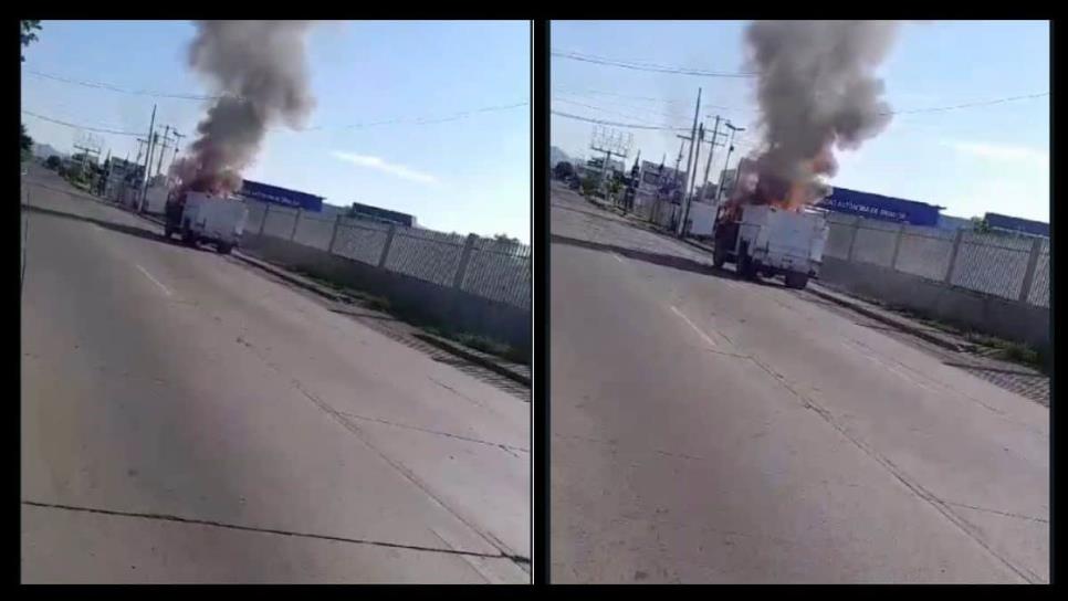 Fuerte movilización provoca incendio de pipa con combustible frente a la Rectoría de la UAS