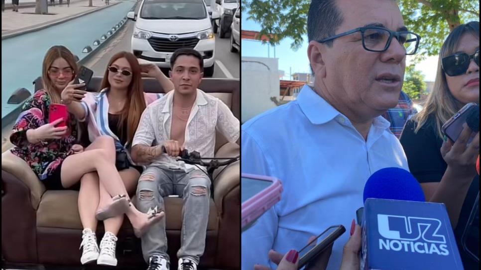 «Influencers» se pasean en sillón por el Malecón; alcalde advierte que no tolerarán conductas riesgosas