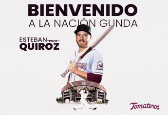 Esteban «Pony» Quiroz llega por cambio a Tomateros de Culiacán; se va una figura guinda a Algodoneros