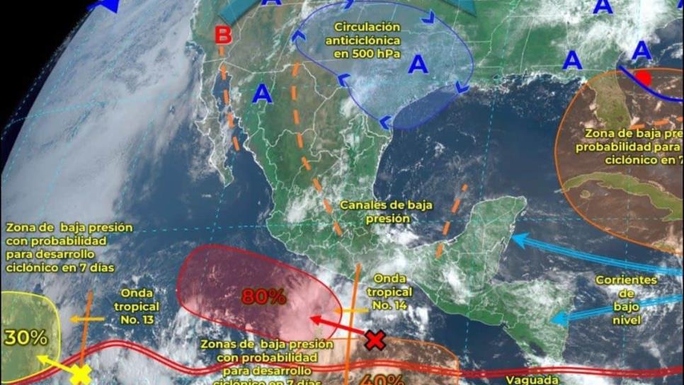 Alerta en el Pacífico por zonas de baja presión con potencial ciclónico