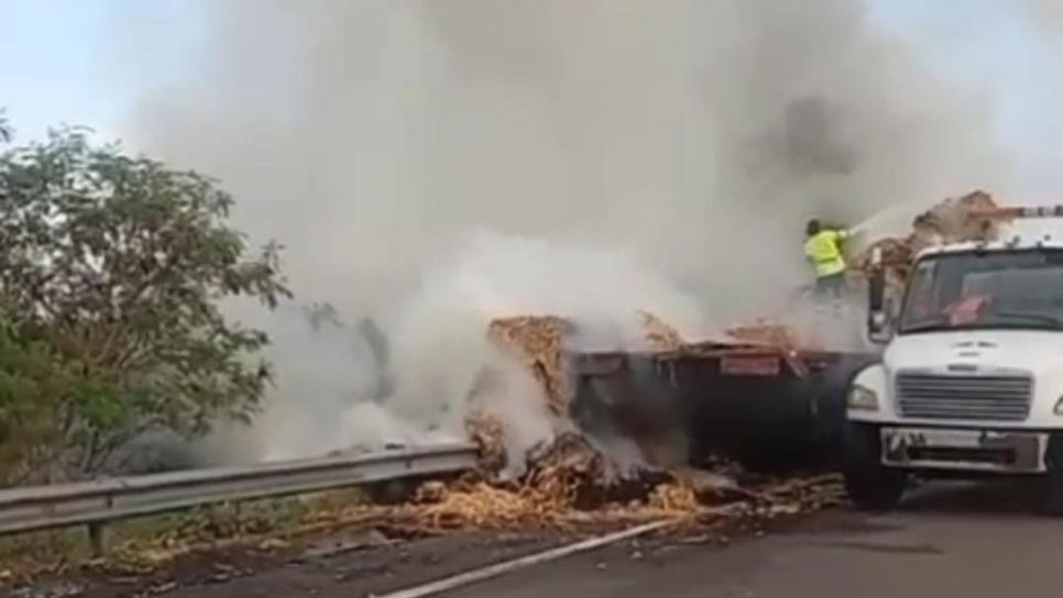 Pacas de alimento para ganado se incendian por la autopista Benito Juárez, en Costa Rica