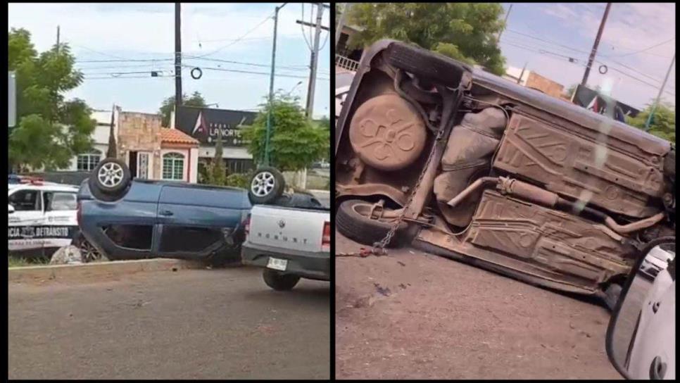 Vuelca vehículo en la zona norte de Culiacán