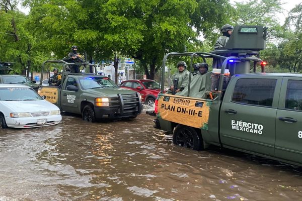 Ejército implementa Plan DN-III-E tras intensas lluvias en Culiacán