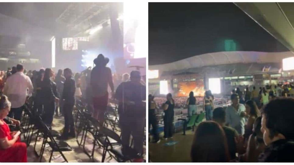 En pleno concierto de Christian Nodal fuerte lluvia azota en el estadio «El Encanto»