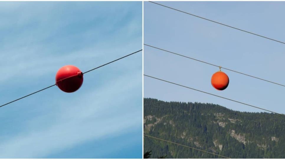 ¿Qué son y para qué sirven las esferas rojas que se colocan en los cables de alta tensión?