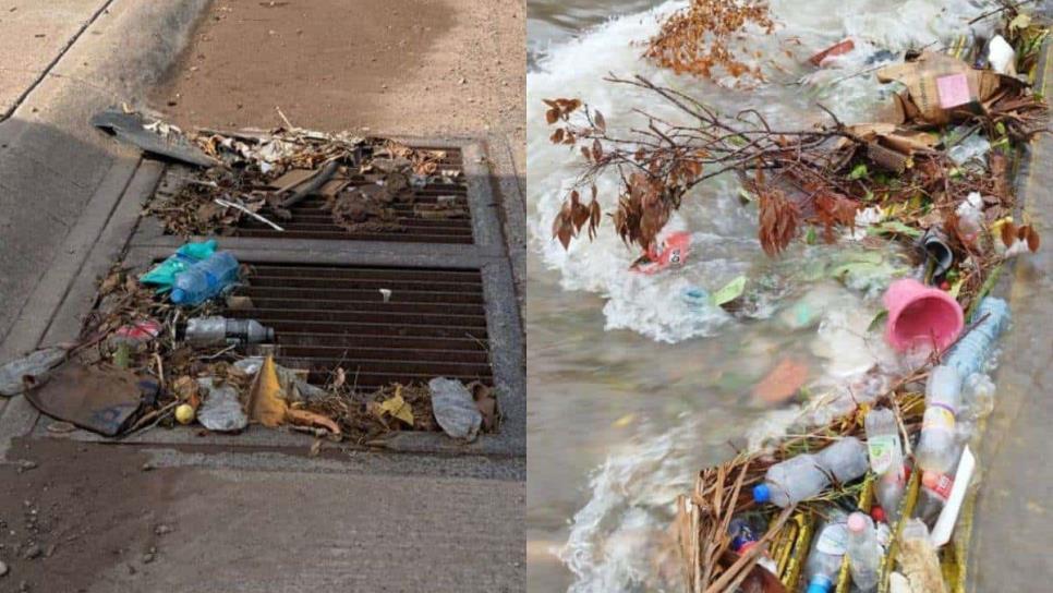 Basura, causa de las inundaciones tras primeras lluvias en Los Mochis