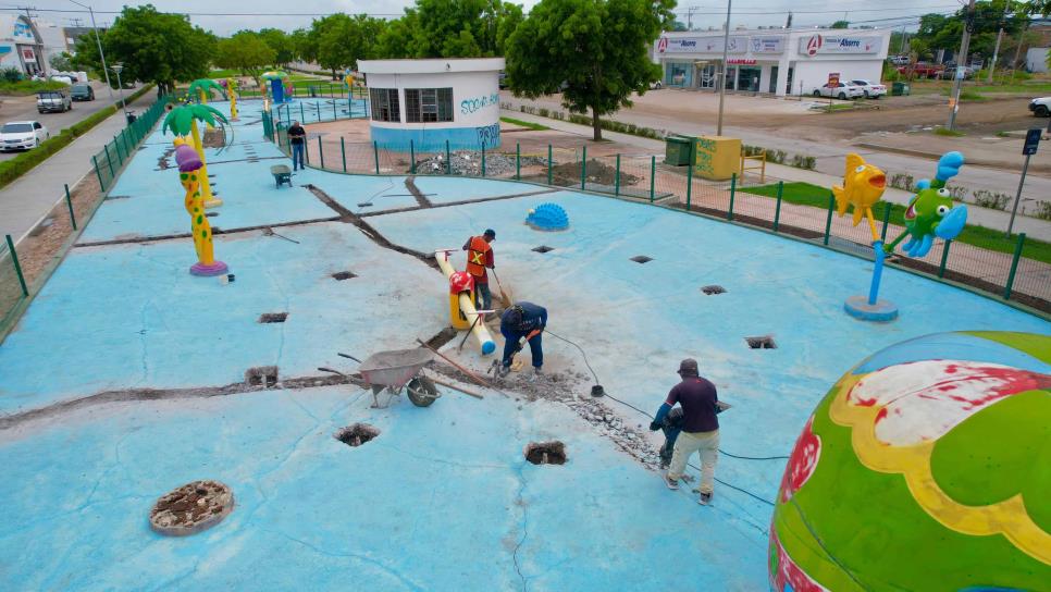 Avanza rehabilitación de Oasis Interactivo del Parque Lineal de Mazatlán; podría abrir en 2 semanas