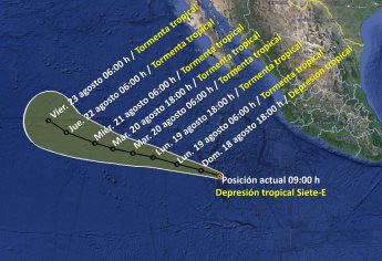 Se forma la depresión tropical Siete-E frente a las costas de Jalisco