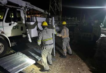 CFE informa que ya restableció la energía en Sinaloa al 100 % tras las lluvias