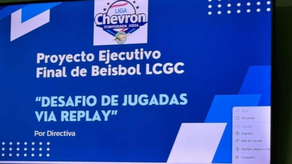 Clemente Grijalva contará con Review Replay para los juegos 5 y 6 de la Gran Final 