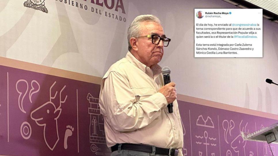 ¡Ya está la terna! Rocha Moya elige a los tres perfiles que aspiran a Fiscal de Sinaloa