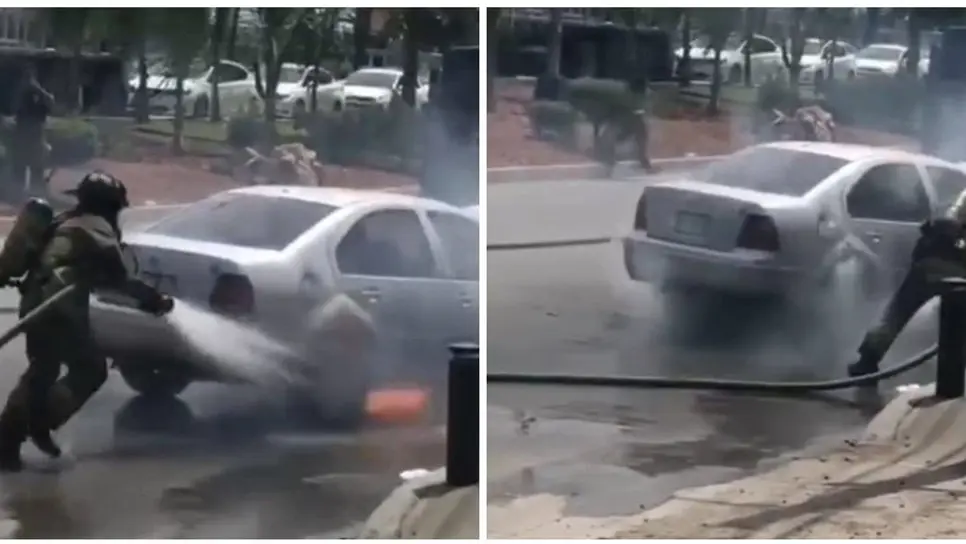 FOTO: Incendio de vehículo en Mazatlán.