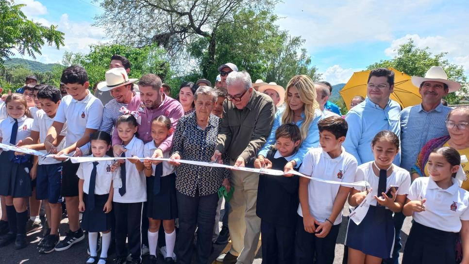 Rocha Moya inaugura carretera La Apoma - El Hormiguero, en Badiraguato