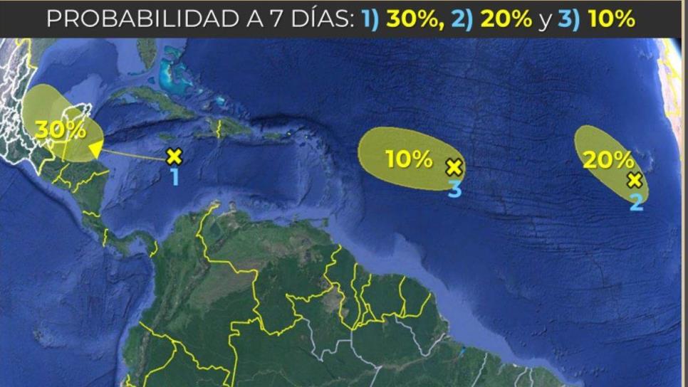 Se forman 3 zonas de baja presión cerca de México; podrían evolucionar a ciclón 