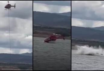 Cae helicóptero a una presa en Chihuahua, combatía incendios forestales | VIDEO