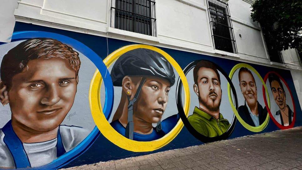 Inauguran Mural Olímpico en Culiacán; los seis rostros de los deportistas sinaloenses fueron pintados 