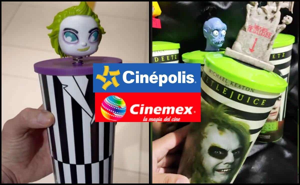 Vaso de Beetlejuice 2 en Cinépolis y Cinemex ¿Cuál es mejor?